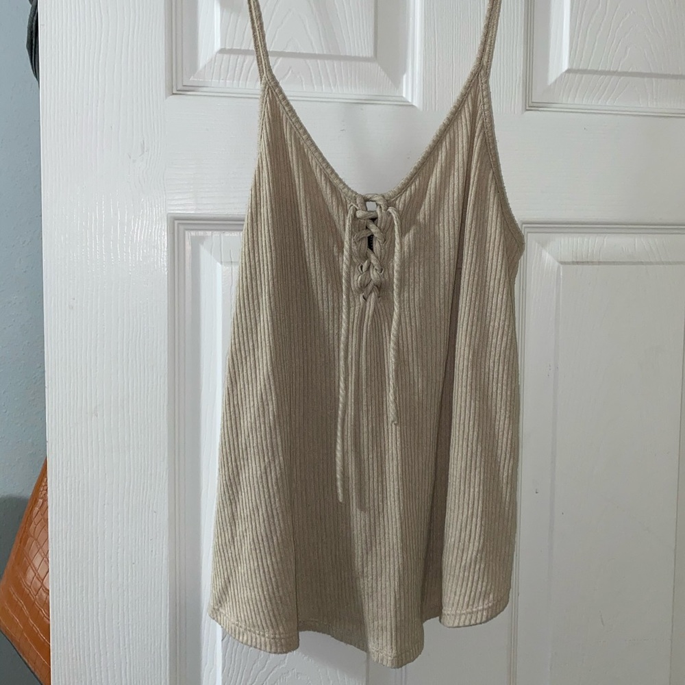 Beige lace to tank